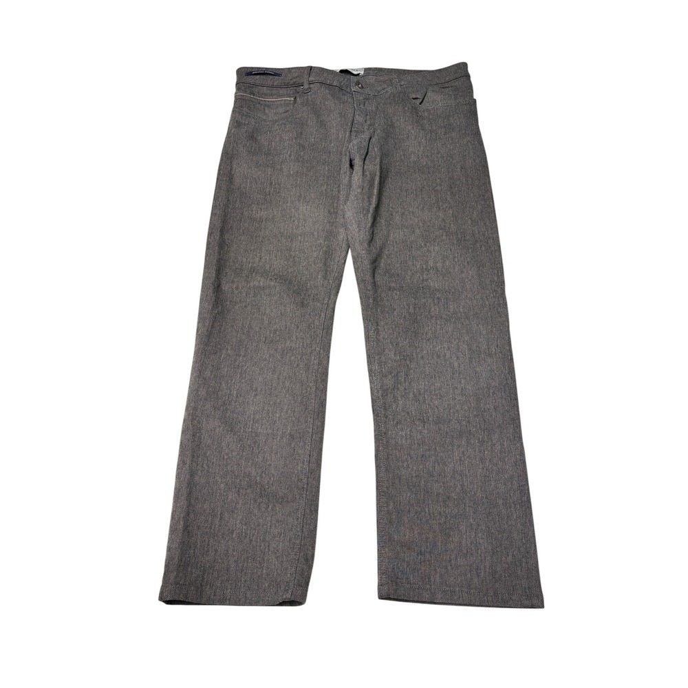 Teleria Zed Cobra 19 Grey Textured Pants Mens 38X29 Made in Italy Straight Leg
